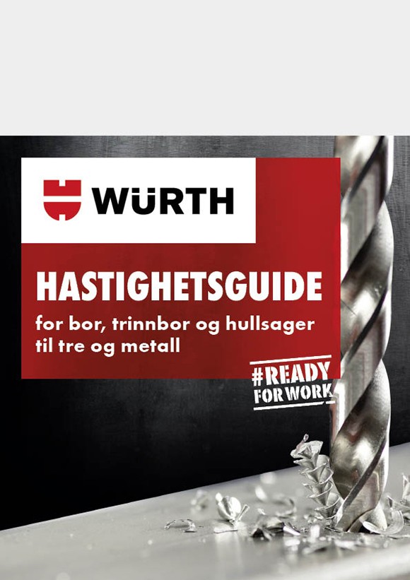Bor, trinnbor og hullsager - hastighetsguide