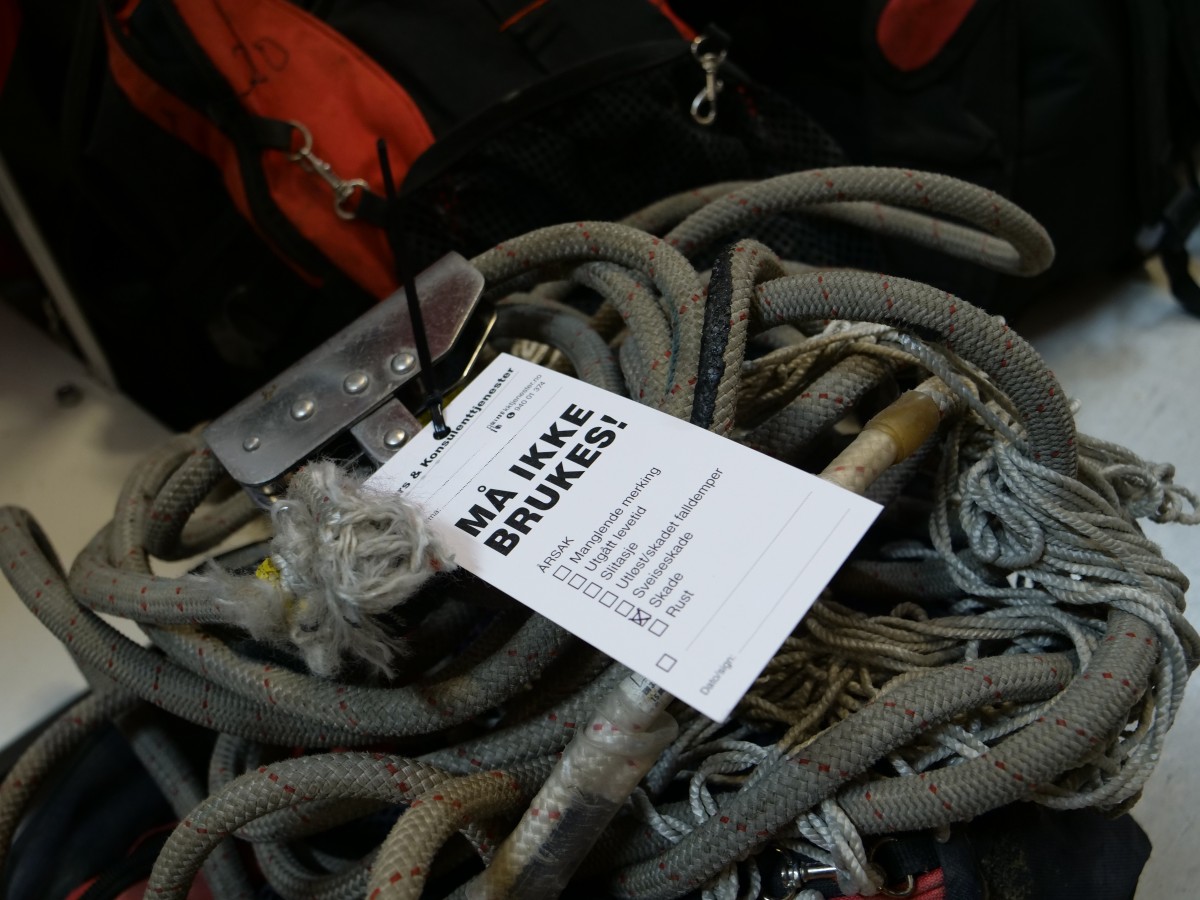 Farlig fallsikringsutstyr