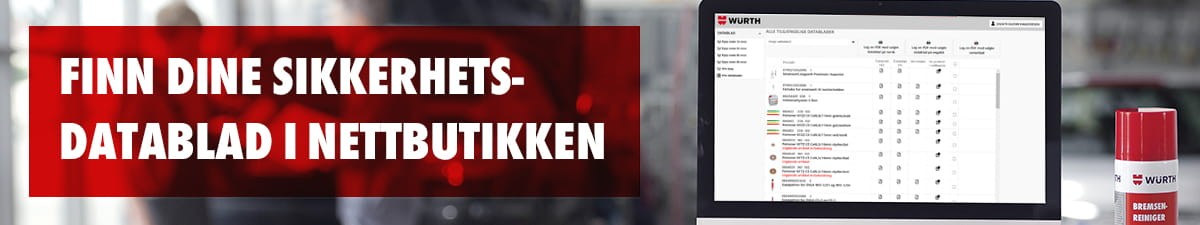 Finn dine sikkerhetsdatablad i nettbutikken